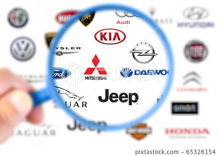 Collection of logos printed on white paper Collection of logos printed on white paper 65326154