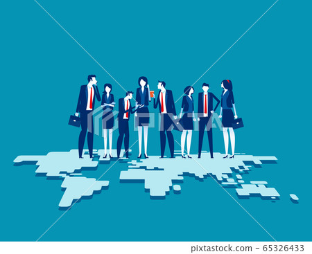 Business team standing on top of. Globalization Business team standing on top of. Globalization 65326433