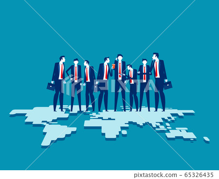 Business team standing on top of. Globalization 65326435