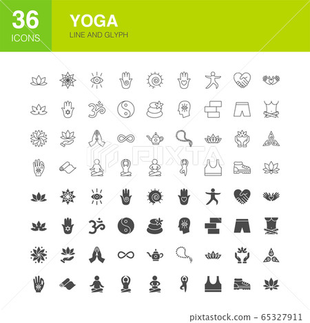 Yoga Line Web Glyph Icons 65327911