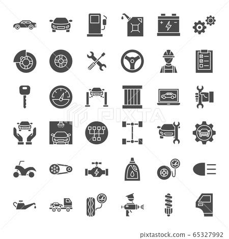 Car Service Solid Web Icons 65327992