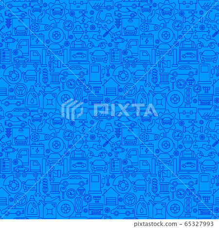 Car Services Line Seamless Pattern 65327993