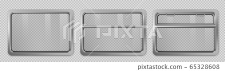 Realistic windows in train or metro wagon 65328608