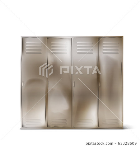 Old steel lockers in school corridor or gym Old steel lockers in school corridor or gym 65328609