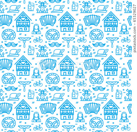 Germany Octoberfest Signs Seamless Pattern Background. Vector 65329027