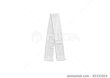 Blank white knitted soccer scarf mock up, top view Blank white knitted soccer scarf mock up, top view 65332924