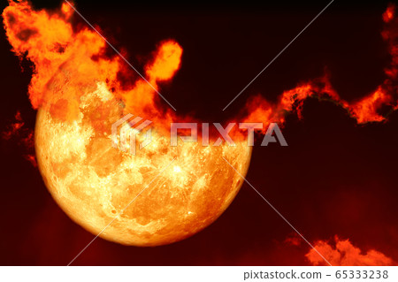 Super blood moon and red silhouette cloud sky in Super blood moon and red silhouette cloud sky in 65333238