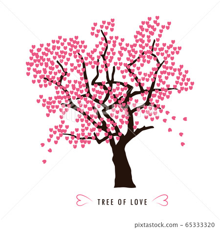 tree of love with heart leaves - Stock Illustration [65333320] - PIXTA