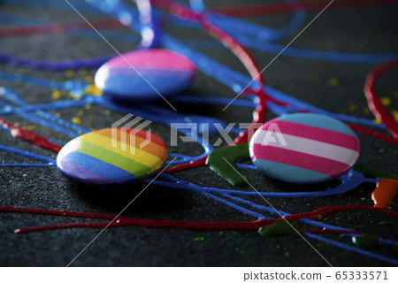 transgender pride, bisexual pride and rainbow flag 65333571