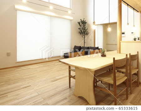 時尚的客廳餐廳廚房形象 時尚的客廳餐廳廚房形象 65333615