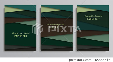 Set abstract geometric background in paper cut 65334316