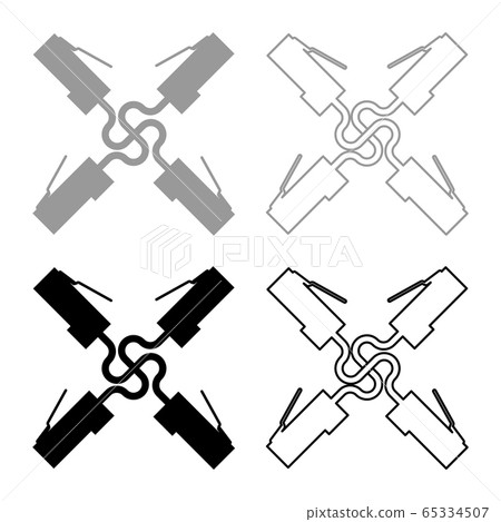 Four connector rj 45 cabel ethernet technology  65334507