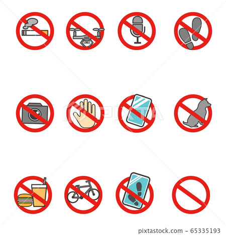 Prohibited icon set 65335193
