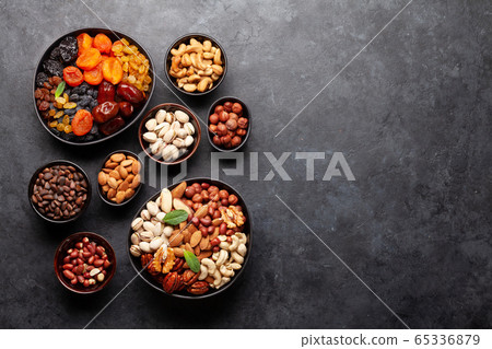 Various dried fruits and nuts Various dried fruits and nuts 65336879