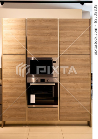 Interior of luxurious wooden modern kitchen oak 65338838