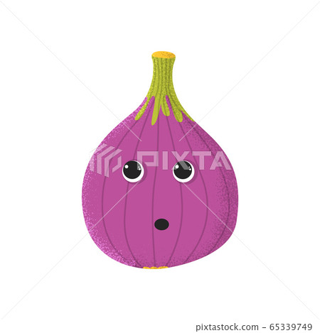 Organic cute fig fruit character Organic cute fig fruit character 65339749