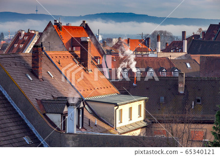 Bamberg. Aerial city view in the evening. Bamberg. Aerial city view in the evening. 65340121