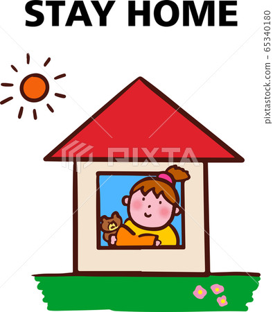 Stay home girl with characters 65340180