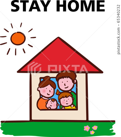 Stay home family with letters 65340232