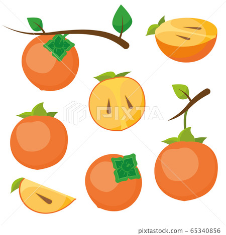 Ripe persimmons, slices. 65340856