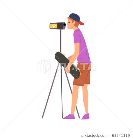 Boy Skateboarder Blogger Streaming Online... - Stock Illustration  [65341319] - PIXTA