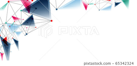 Line points connections, triangular technology design. Abstract geometric background Line points connections, triangular technology design. Abstract geometric background 65342324