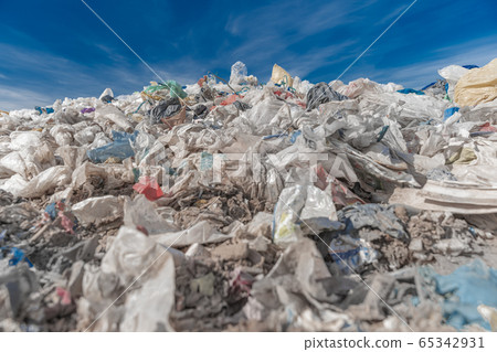 municipal waste landfill. environmental pollution. ecological disaster 65342931
