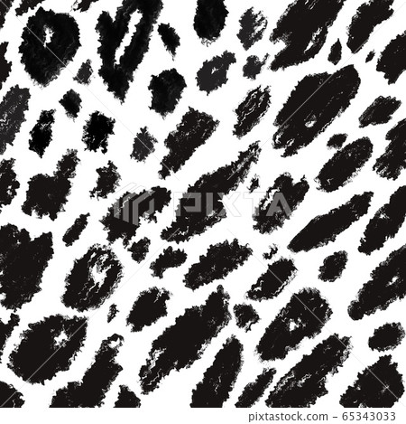 Abstract print with leopard skin imitation. Black and white animal wild background illustration. Abstract print with leopard skin imitation. Black and white animal wild background illustration. 65343033