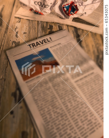 A newspaper on a wooden old desk - Travel News, A newspaper on a wooden old desk - Travel News, 65343075