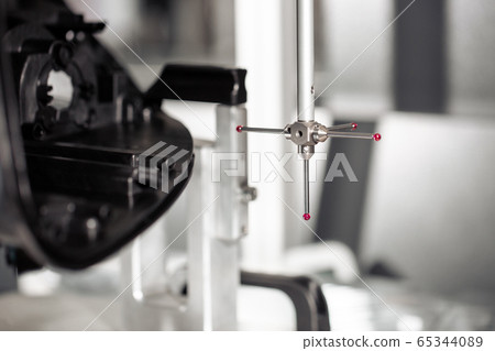 Close up of 3D dimension measurement plastic parts by CMM, 3D automatic measuring system 65344089