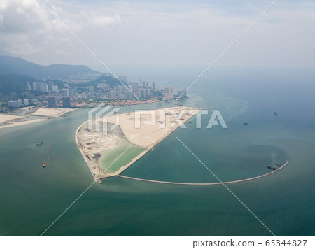 Aerial view reclamation land Gurney Wharf Aerial view reclamation land Gurney Wharf 65344827