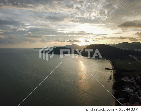 Aerial fishing village at Permatang Damar Laut Aerial fishing village at Permatang Damar Laut 65344837