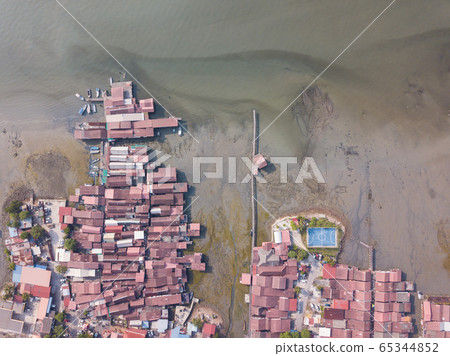 Aerial view clan jetty at UNESCO Georgetown World Aerial view clan jetty at UNESCO Georgetown World 65344852