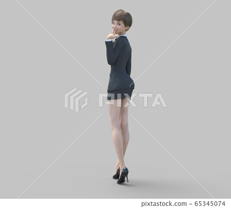 Woman in uniform perming3DCG illustration material Woman in uniform perming3DCG illustration material 65345074