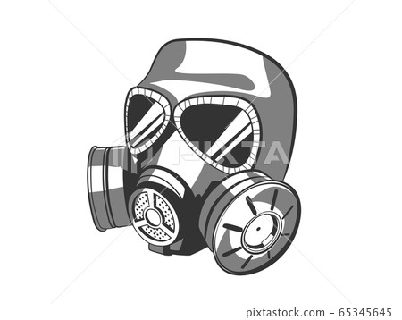 Illustration of gas mask isolated on white 65345645