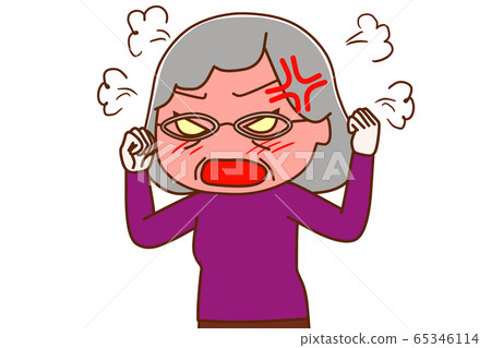 Raging elderly woman - Stock Illustration [65346114] - PIXTA