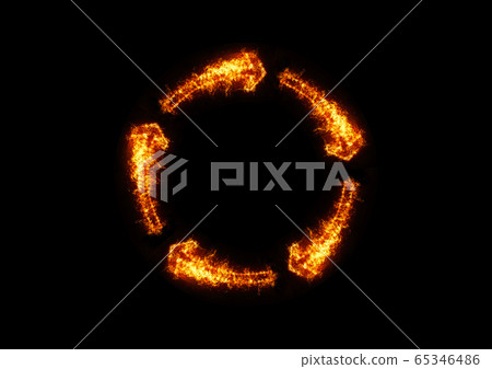 火焰的圓形箭頭 火焰的圓形箭頭 65346486