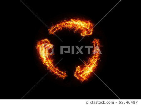 火焰的圓形箭頭 火焰的圓形箭頭 65346487