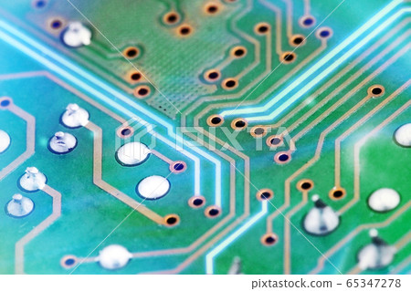 Close up of Electronic circuit board background. Computer, hardware or technology concept. 65347278