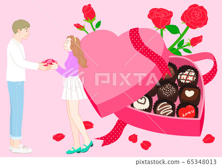 Love and romance concept, Couple in love illustration 002 65348013