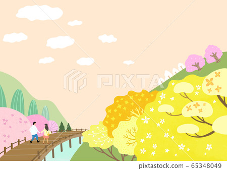 Beautiful spring natural scenery illustration 005 Beautiful spring natural scenery illustration 005 65348049