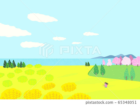Beautiful spring natural scenery illustration 012 Beautiful spring natural scenery illustration 012 65348051