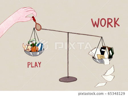 Work and life balance concept cartoon illustration 003 Work and life balance concept cartoon illustration 003 65348129
