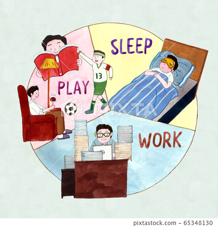 Work and life balance concept cartoon illustration 004 Work and life balance concept cartoon illustration 004 65348130