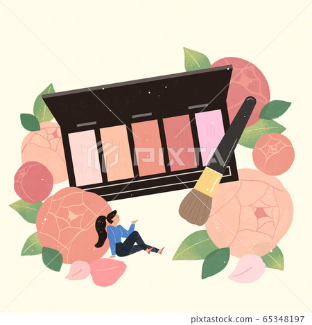 Beauty cosmetics advertisement with blooming flowers illustration 009 Beauty cosmetics advertisement with blooming flowers illustration 009 65348197