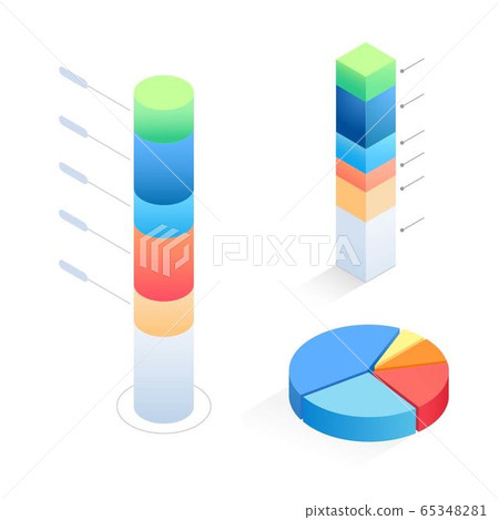 Infographic isometric template set. workflow layout, diagram, timeline elements 008 65348281