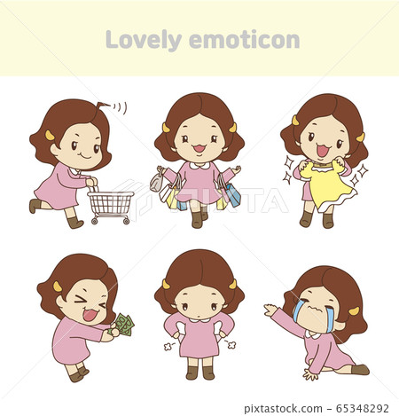 Cute lovely character emoticon set illustration 005 65348292