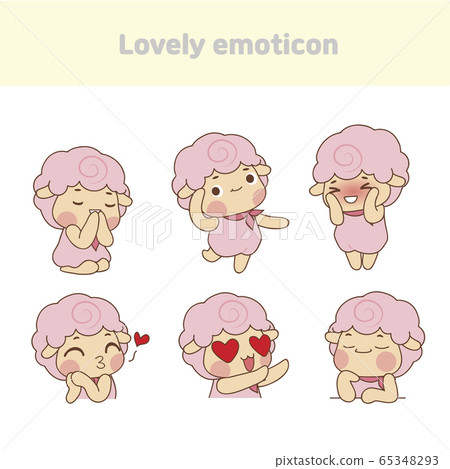 Cute lovely character emoticon set illustration 008 65348293