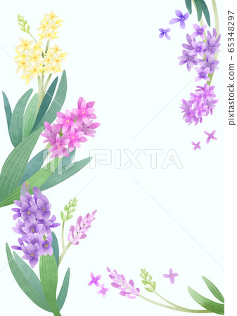 Beautiful floral frame design. Spring flowers background illustration 011 Beautiful floral frame design. Spring flowers background illustration 011 65348297