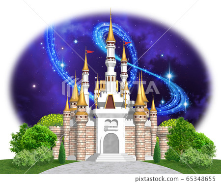 European Castle-Illustration of the starry sky in front of the castle European Castle-Illustration of the starry sky in front of the castle 65348655